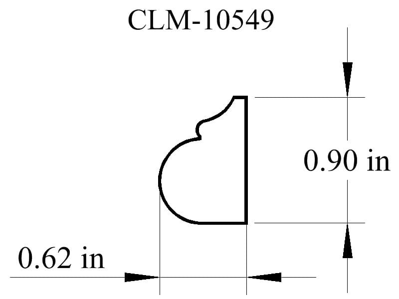 CLM-10549 molding profile diagram.