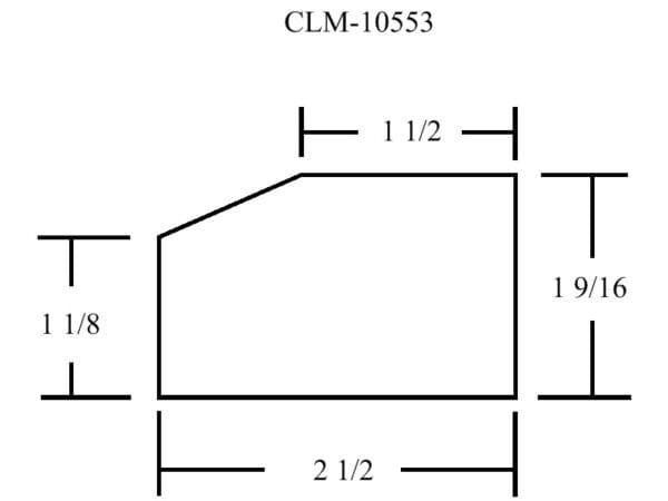 Diagram of a part with dimensions.