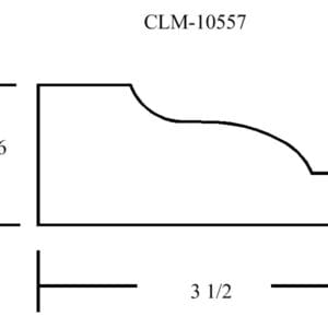 Line drawing of a 3 1/2 x 1 7/16 molding.