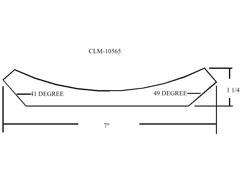 Diagram of a 7 inch curved molding.