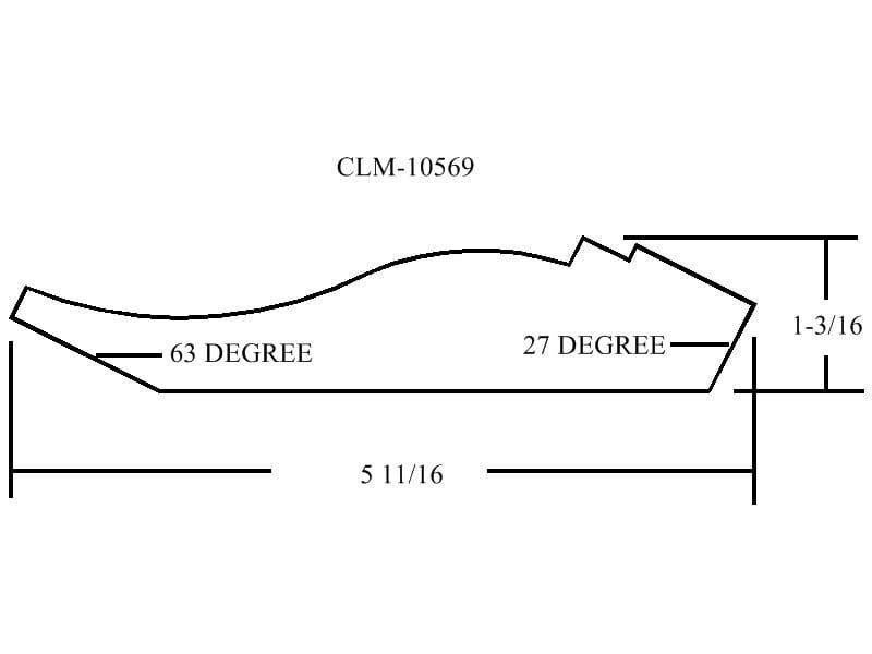 Diagram of a curved molding profile.