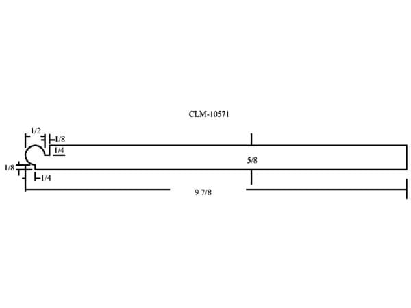 Diagram showing dimensions of CLM-10571.