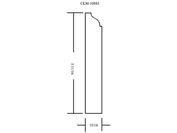 Line drawing of a trim molding.