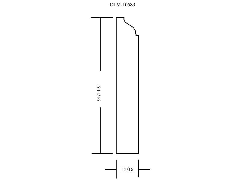 Line drawing of a trim molding.