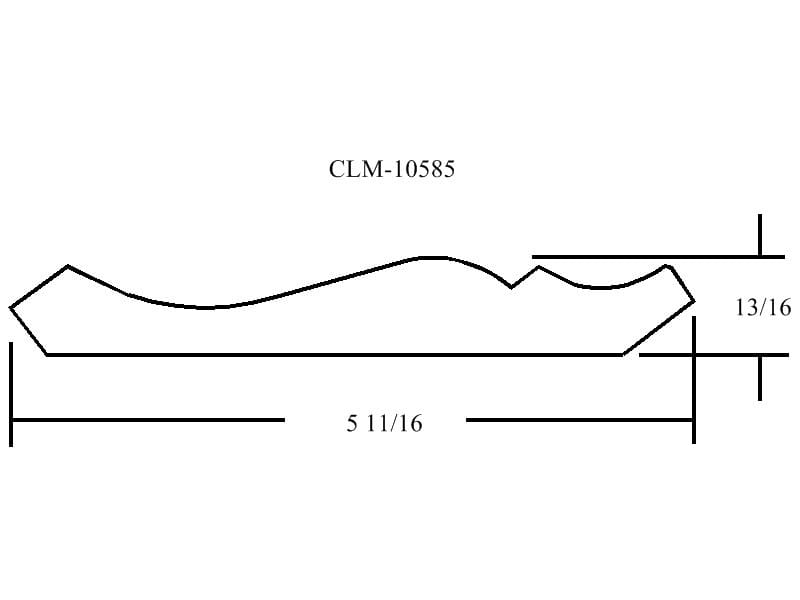 Line drawing of a key with dimensions.