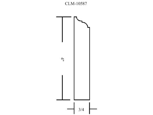 Casing molding, 4 inches by 3/4 inch.