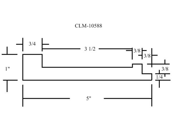 Diagram showing measurements in inches.