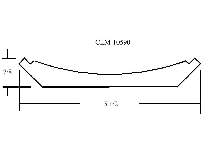 CLM-10590 curved metal profile diagram