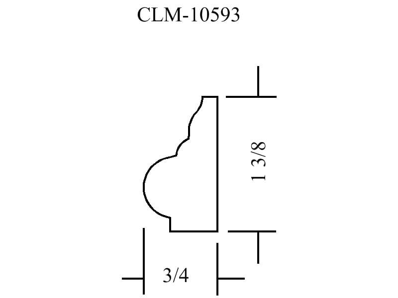 Line drawing of a decorative molding.