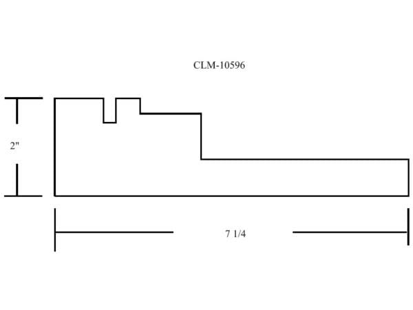 Diagram of a 7 1/4" by 2" part.