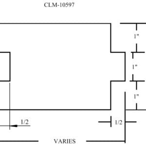 CLM-10597, rectangular shape with dimensions.