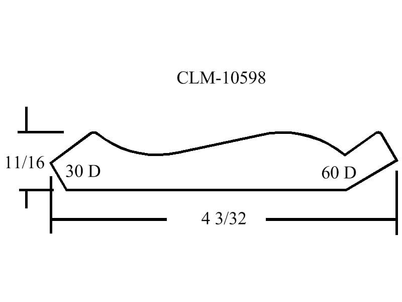 CLM-10598 part diagram with dimensions.