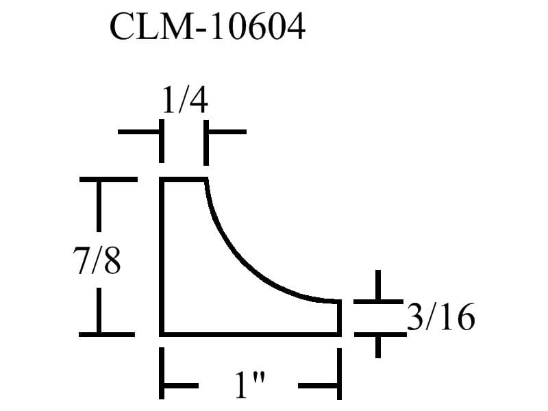 CLM-10604 corner molding diagram.