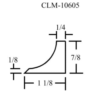 CLM-10605 curved corner profile diagram.