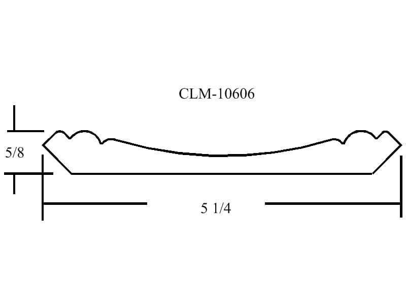 Line drawing of a molding profile.