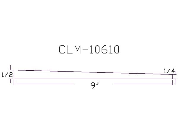 CLM-10610: 9" tapered molding diagram.