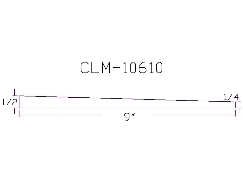 CLM-10610: 9" tapered molding diagram.