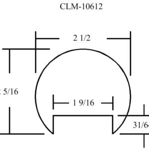 CLM-10612, technical drawing with fractions.