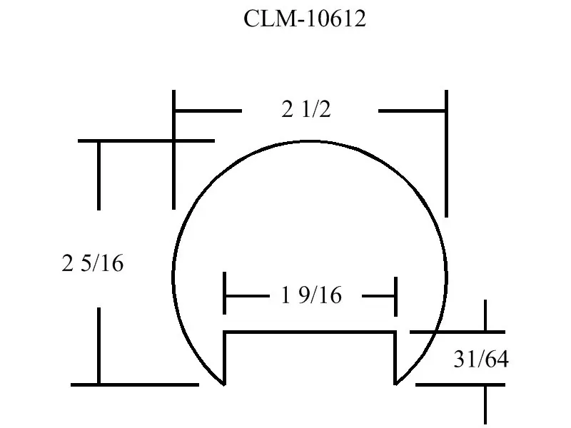 CLM-10612, technical drawing with fractions.