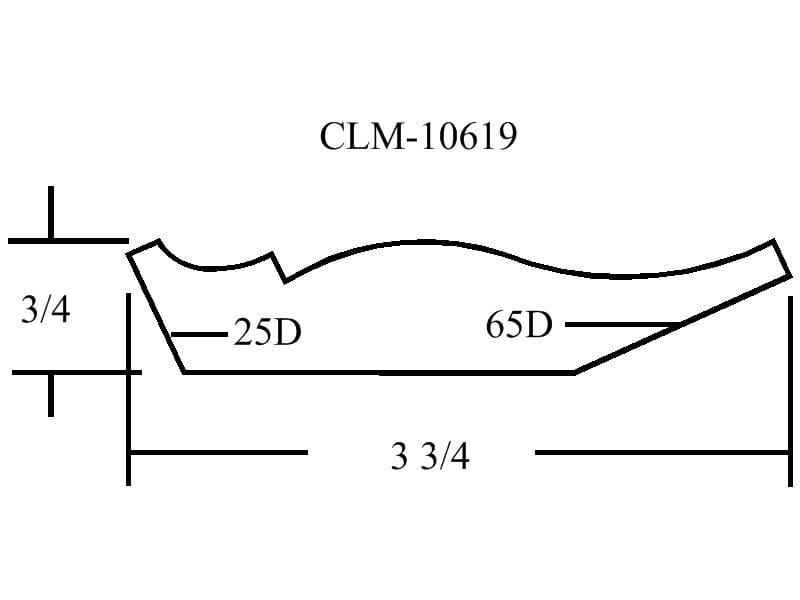 Diagram of CLM-10619 with dimensions.