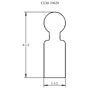 Line drawing of a bottle with dimensions.