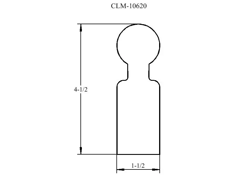 Line drawing of a bottle with dimensions.