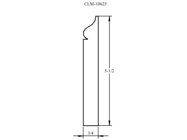 Line drawing of a door casing profile.