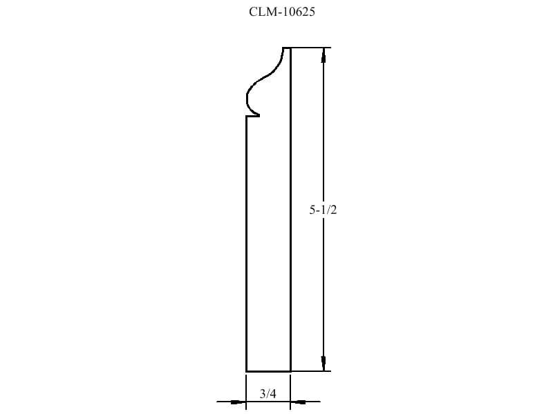 Line drawing of a door casing profile.