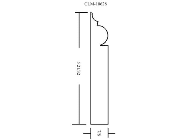 Line drawing of a decorative molding.