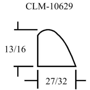 CLM-10629, curved shape, 13/16 x 27/32