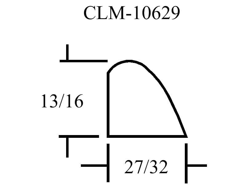 CLM-10629, curved shape, 13/16 x 27/32