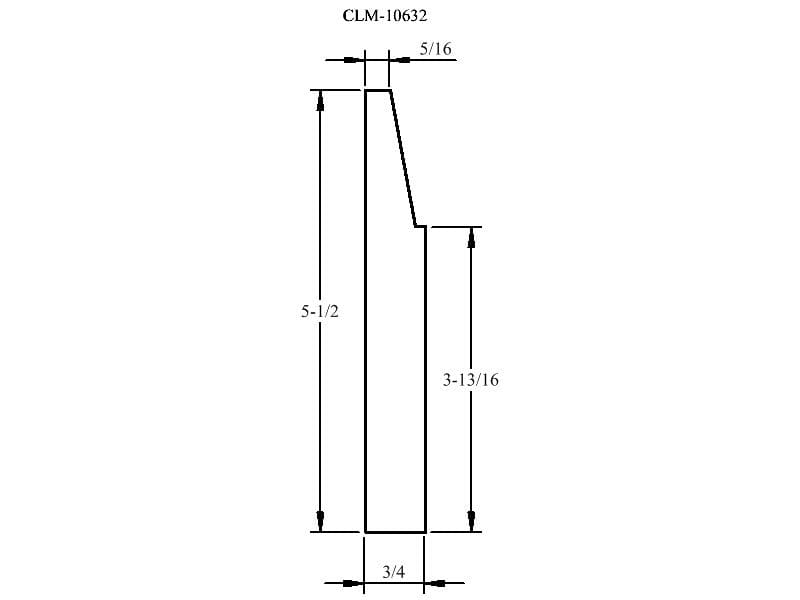 Line drawing of a CLM-10632 part.