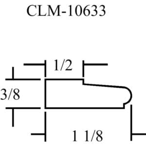 Line drawing of molding dimensions CLM-10633.