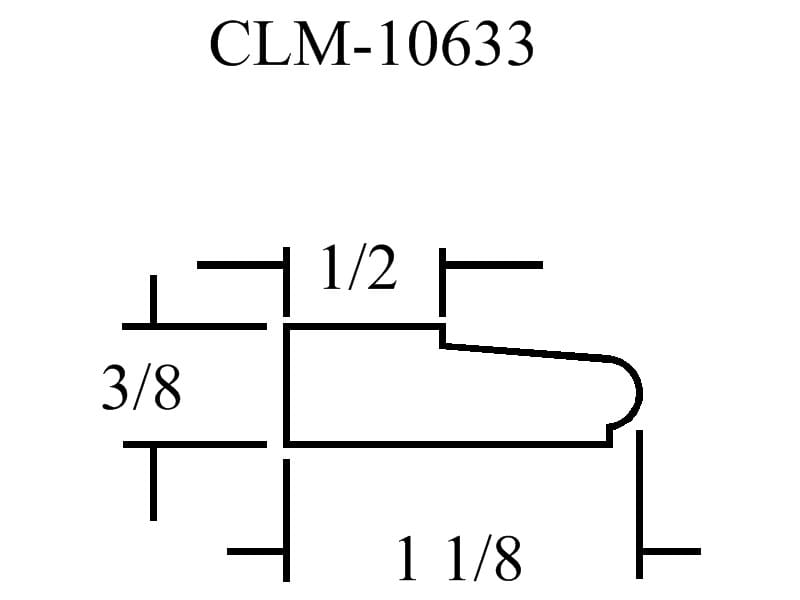 Line drawing of molding dimensions CLM-10633.