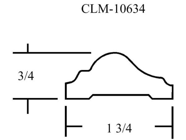 Line drawing of molding CLM-10634.