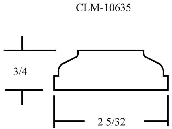 Line drawing of CLM-10635 molding.