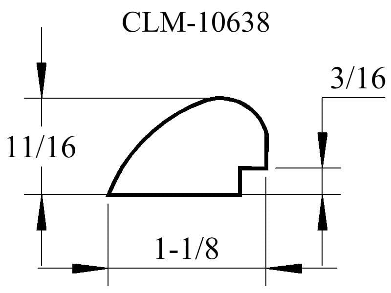 CLM-10638 curved molding diagram.