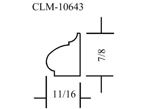 Casing profile CLM-10643, 11/16" x 7/8"