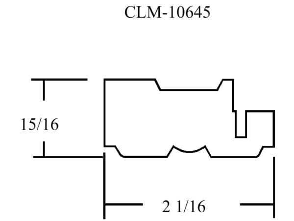 CLM-10645, 2 1/16" x 15/16" part diagram.