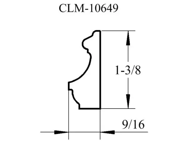 Line drawing of moulding profile CLM-10649.