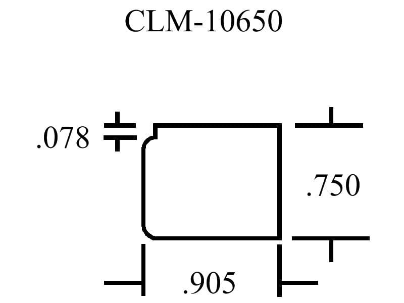 CLM-10650, technical drawing of a shape.