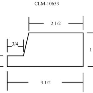 Diagram of part CLM-10653 with dimensions.