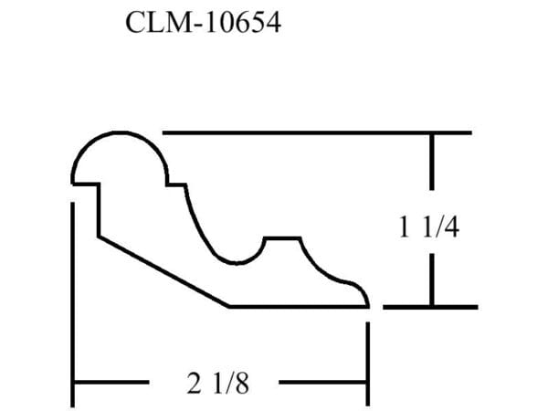 Line drawing of molding CLM-10654.