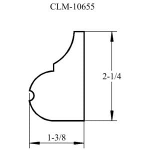 Line drawing of a molding profile.