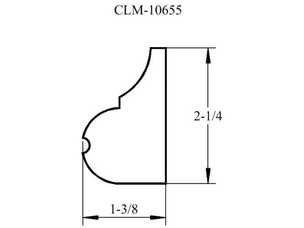 Line drawing of a molding profile.