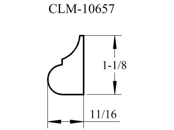 Line drawing of moulding profile CLM-10657.