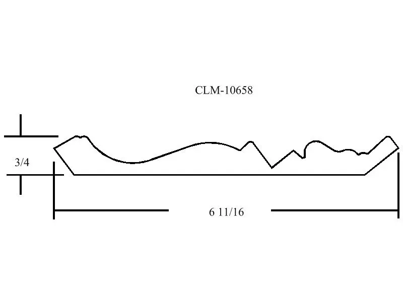 Line drawing of a molding profile CLM-10658.