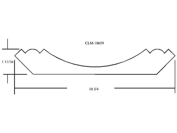 Diagram of CLM-10659 part dimensions.