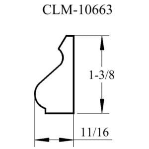 Line drawing of CLM-10663 baseboard.