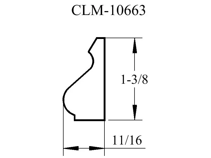 Line drawing of CLM-10663 baseboard.